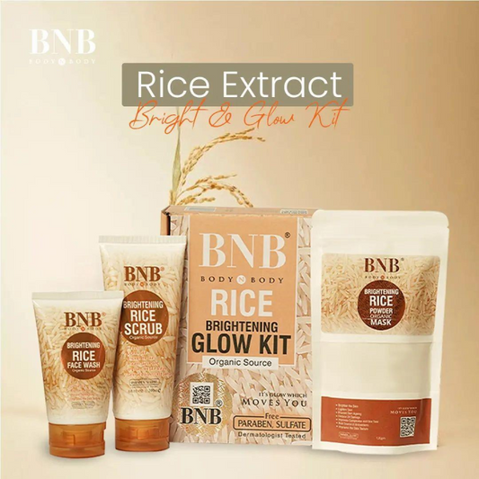 3 in 1 Brightening Glow Kit Rice Scrub Face Wash + Mask
